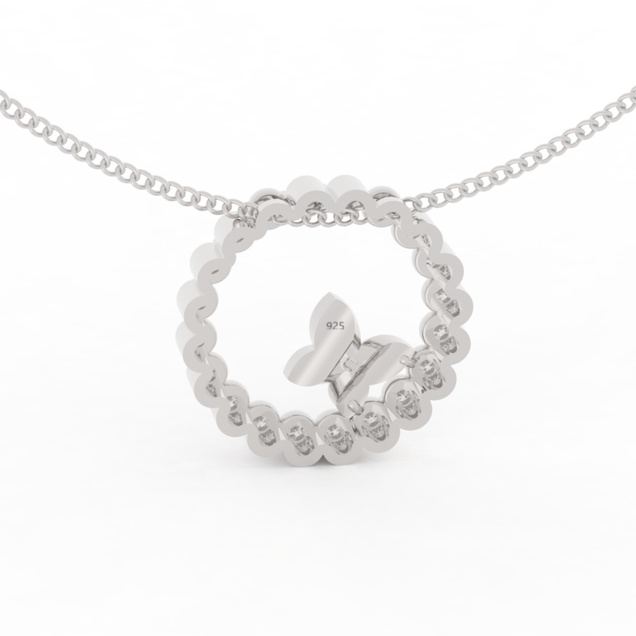 Antique Ring With Butterfly Pendant With Chain, Hallmarked 925 Sterling Silver